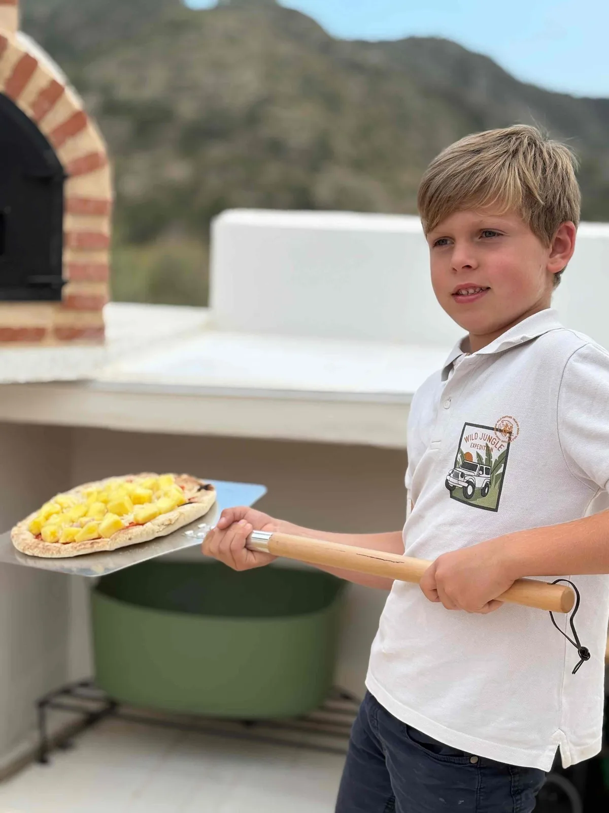 De houtgestookte pizzaoven