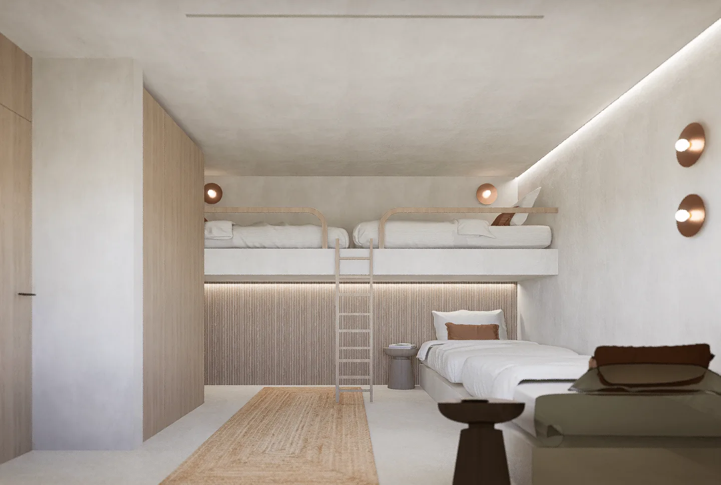 Slaapkamer met stapelbed