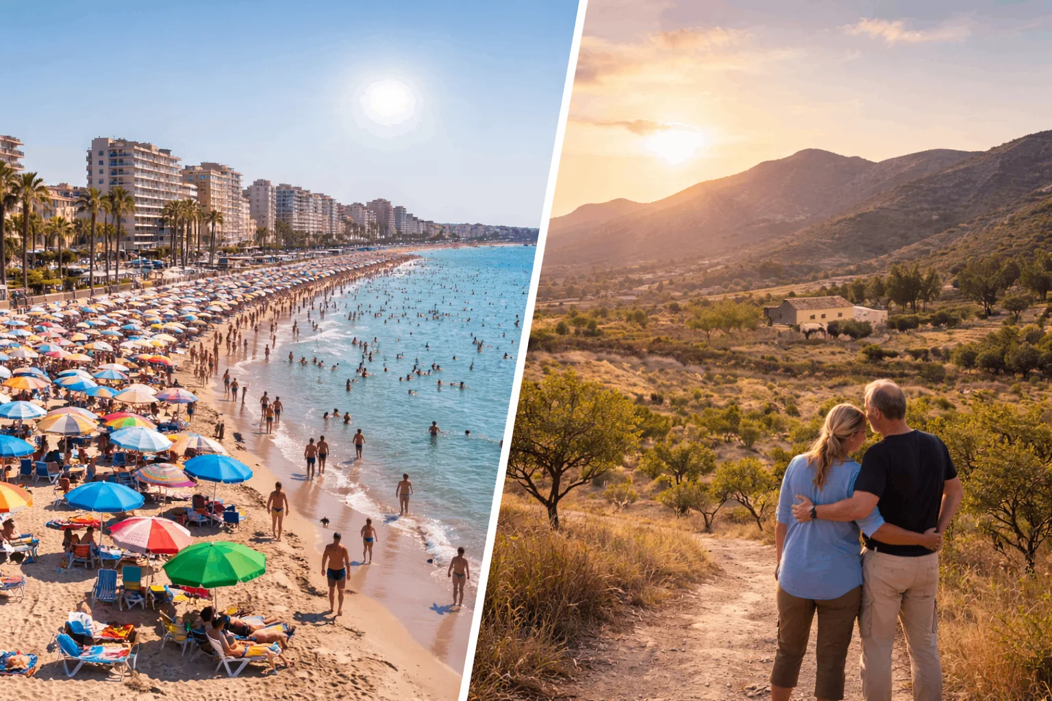 Het contrast tussen kust en binnenland in de provincie Alicante