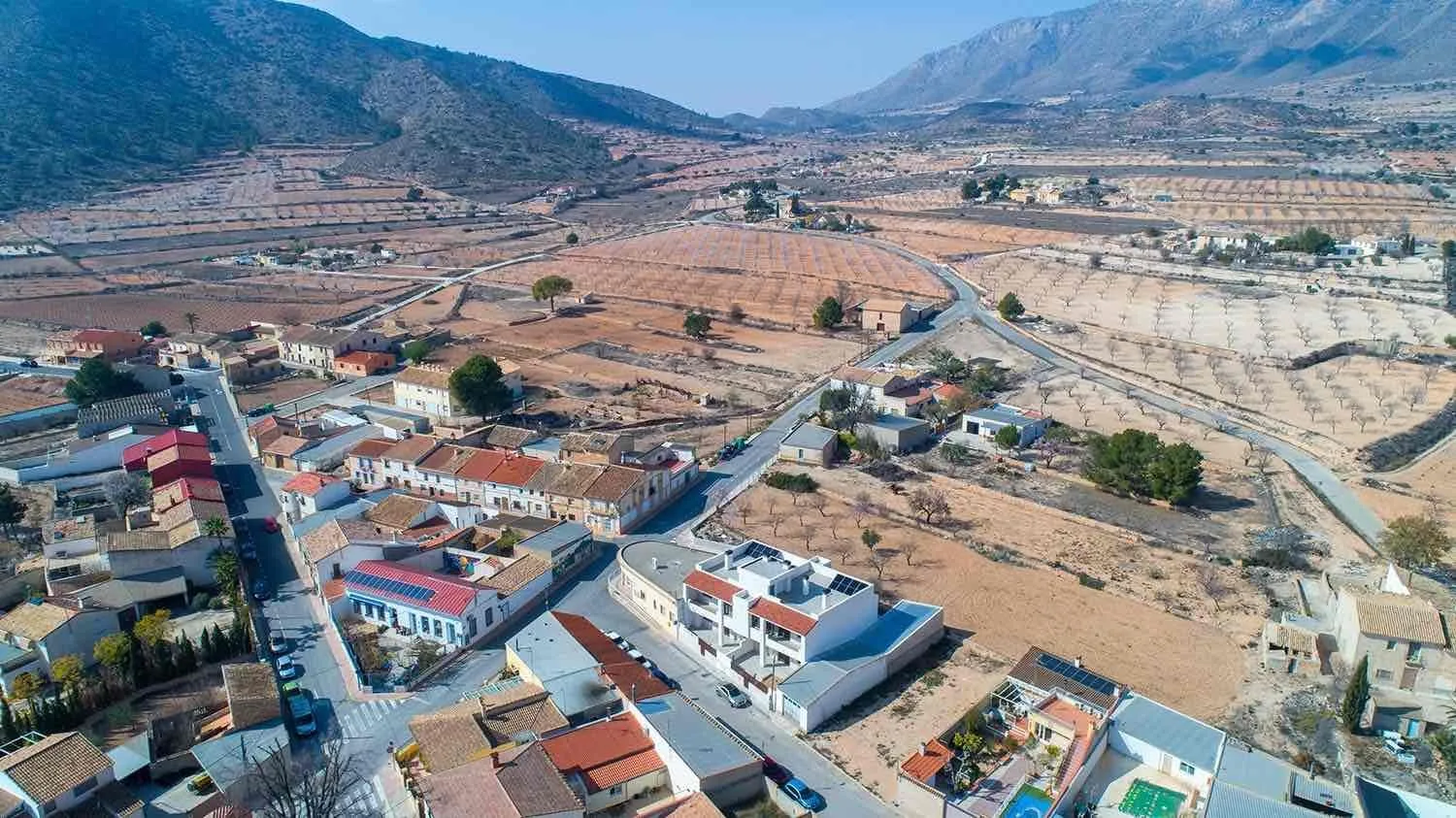 Luchtfoto van het landschap bij La Canalosa