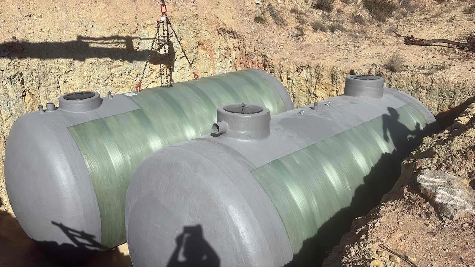 Ondergrondse wateropslagtanks op eigen terrein