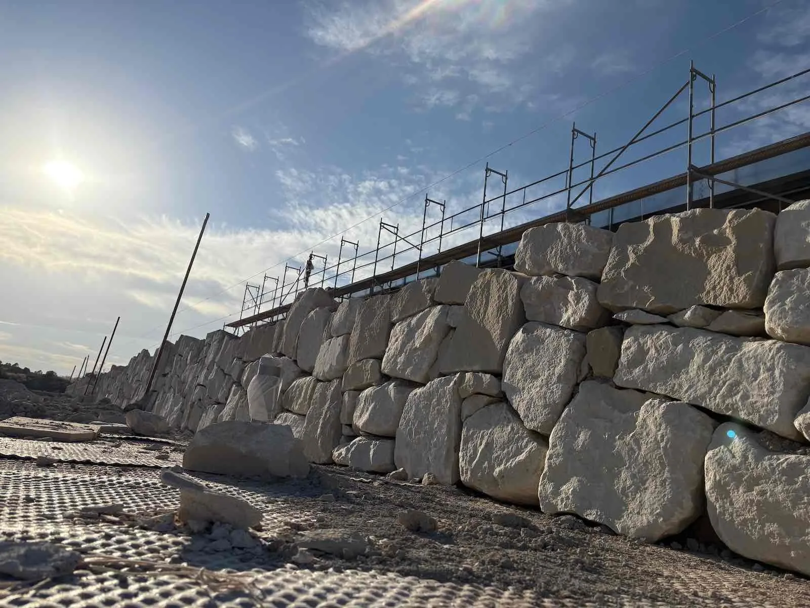 Opbouw van de stenen muur